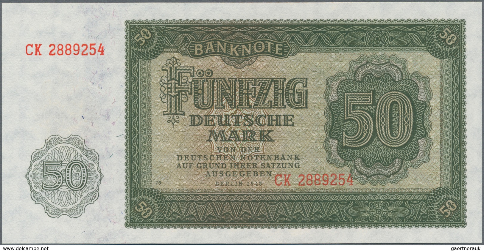 Deutschland - DDR: Deutsche Notenbank 1948 mit 5, 10, 20, 50, 100 und 1000 Mark, Ro.342-347 in kasse