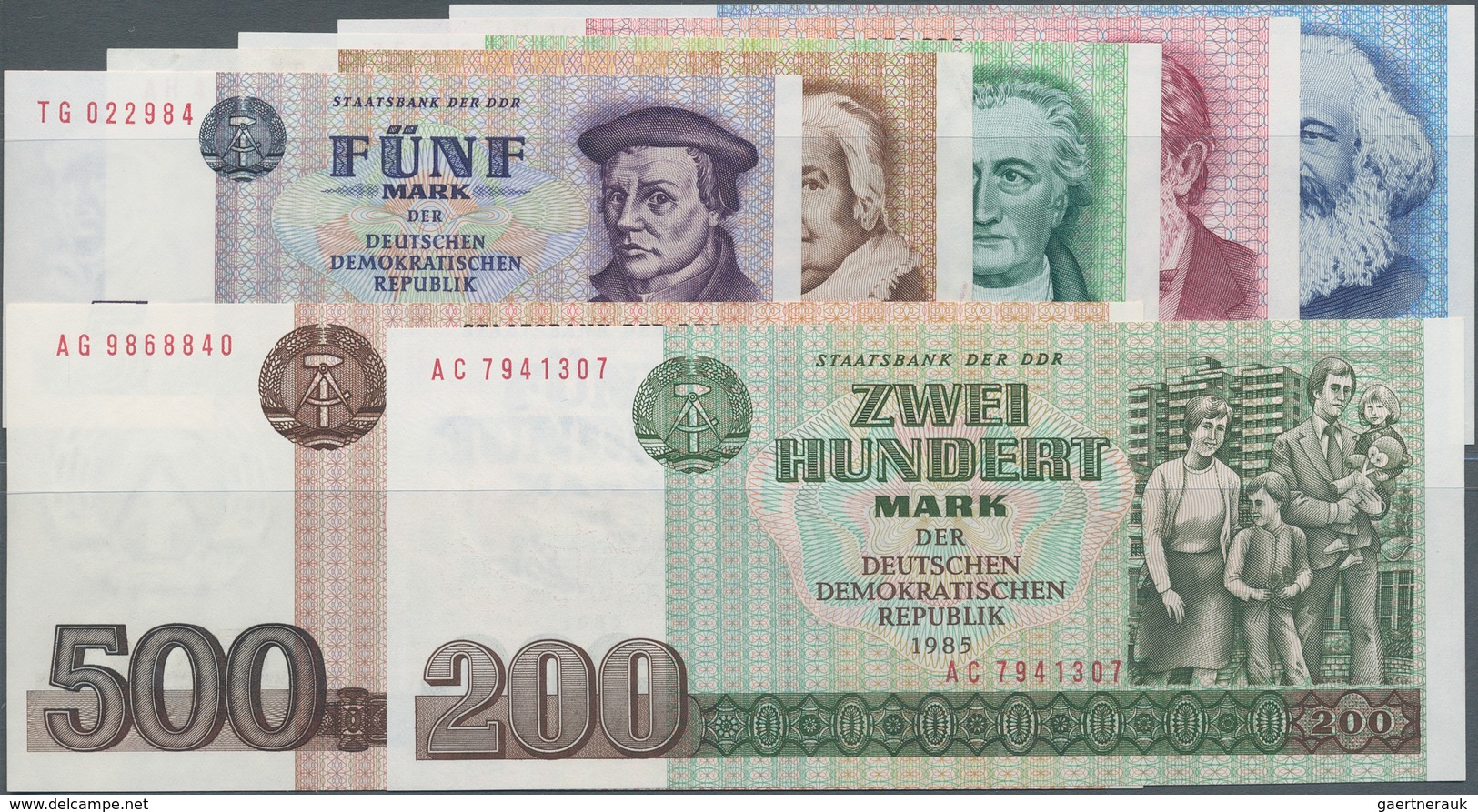 Deutschland - DDR: Sehr Schönes Los Mit 24 Banknoten Der Serie 1971-85, Dabei 2 X 5, 2 X 10, 2 X 20, - Other & Unclassified