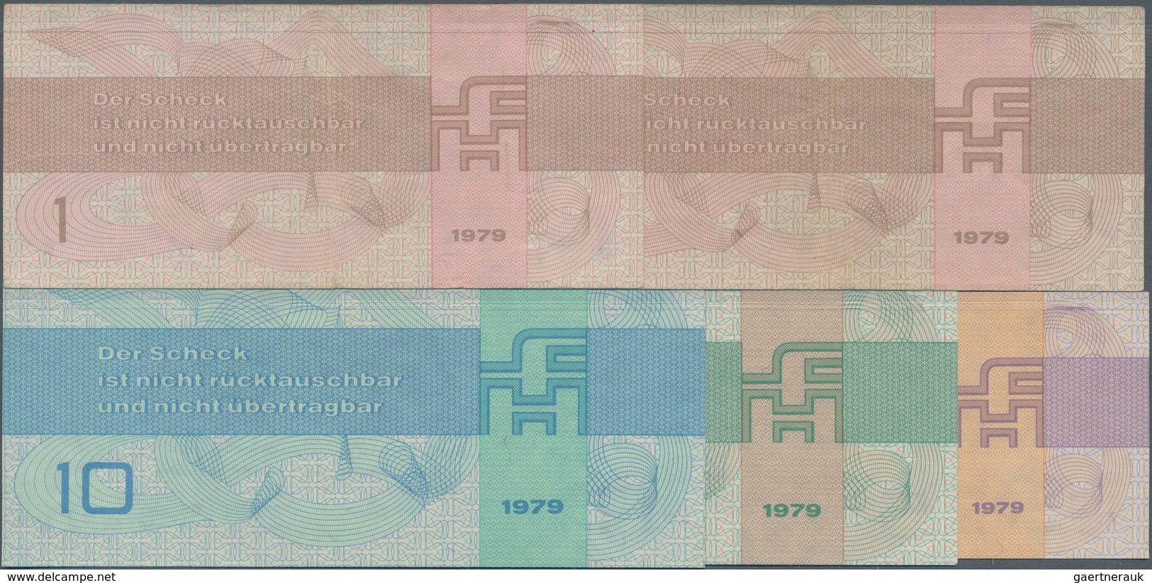 Deutschland - DDR: Lot Mit 5 Banknoten Der Forum-Außenhandelsgesellschaft M.b.H. Zu 50 Pfennig, 2 X - Sonstige & Ohne Zuordnung