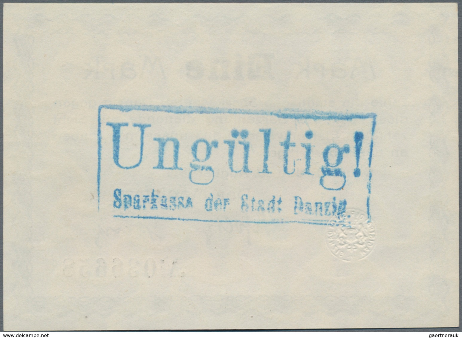 Deutschland - Nebengebiete Deutsches Reich: Danzig - Magistrat Der Stadt 1 Mark 1914 Mit Rückseitige - Otros & Sin Clasificación
