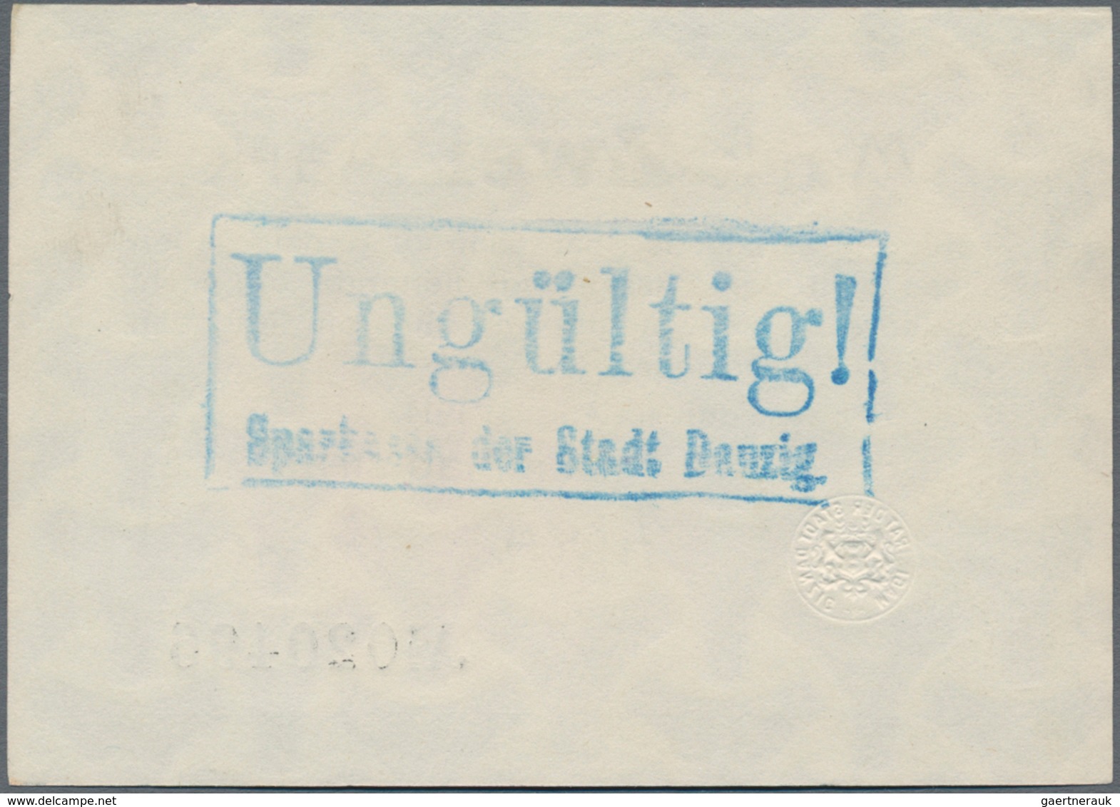 Deutschland - Nebengebiete Deutsches Reich: Danzig - Magistrat Der Stadt 2 Mark 1914 Mit Rückseitige - Otros & Sin Clasificación