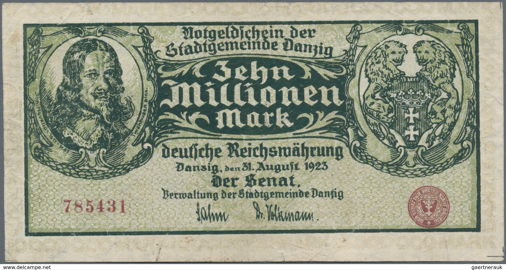 Deutschland - Nebengebiete Deutsches Reich: Danzig, Lot Von 3 Banknoten Und 2 Bankbelegen. Enthalten - Altri & Non Classificati