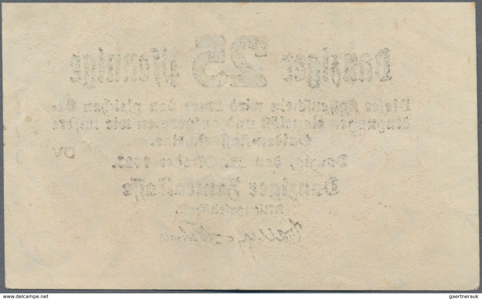 Deutschland - Nebengebiete Deutsches Reich: Danzig - Zentralkasse, 25 Pfennige 1923, Ro.815, Leichte - Sonstige & Ohne Zuordnung