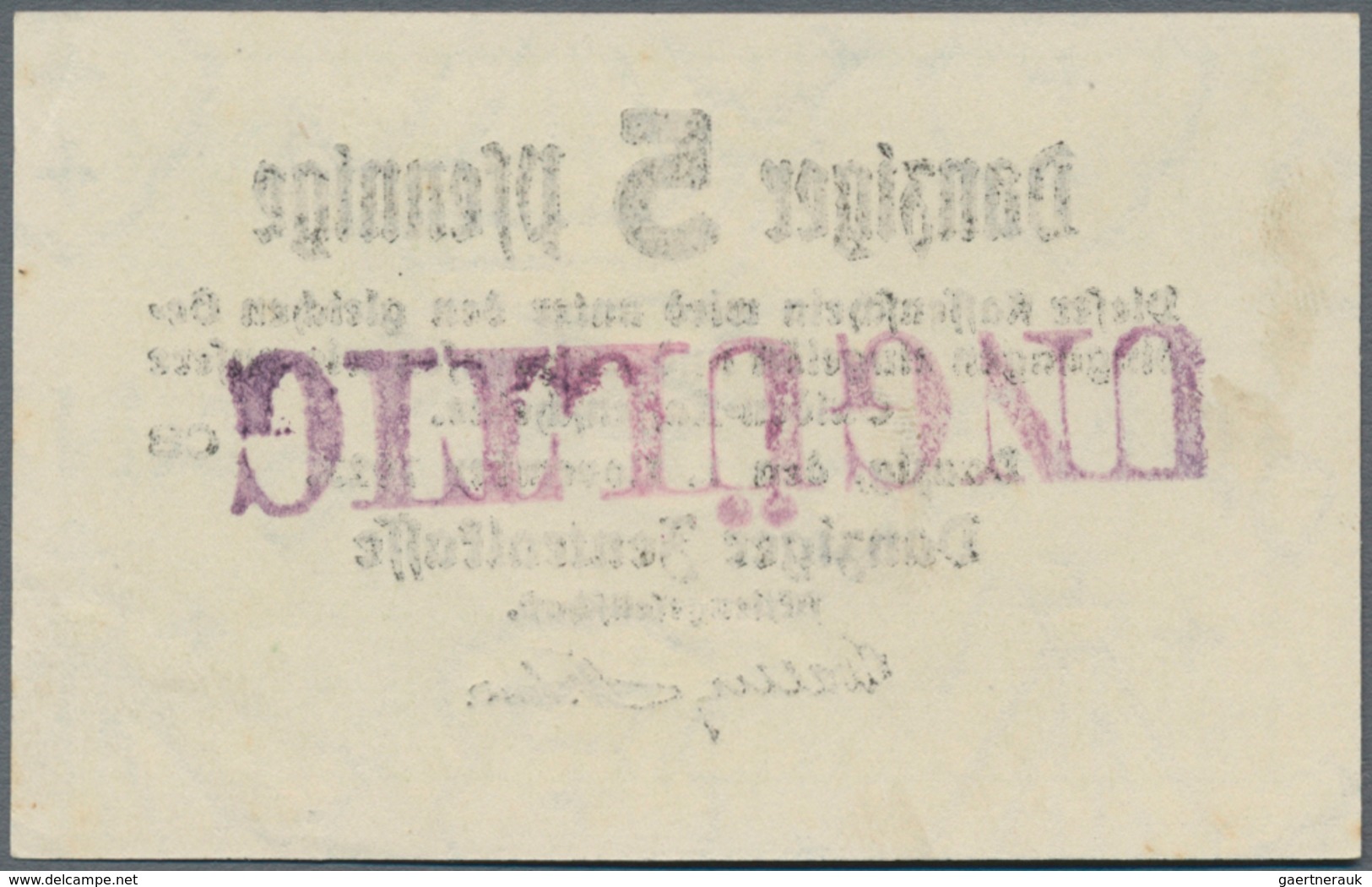 Deutschland - Nebengebiete Deutsches Reich: Danzig - Zentralkasse, 5 Pfennige 1923, Ro.824 Mit Rücks - Sonstige & Ohne Zuordnung