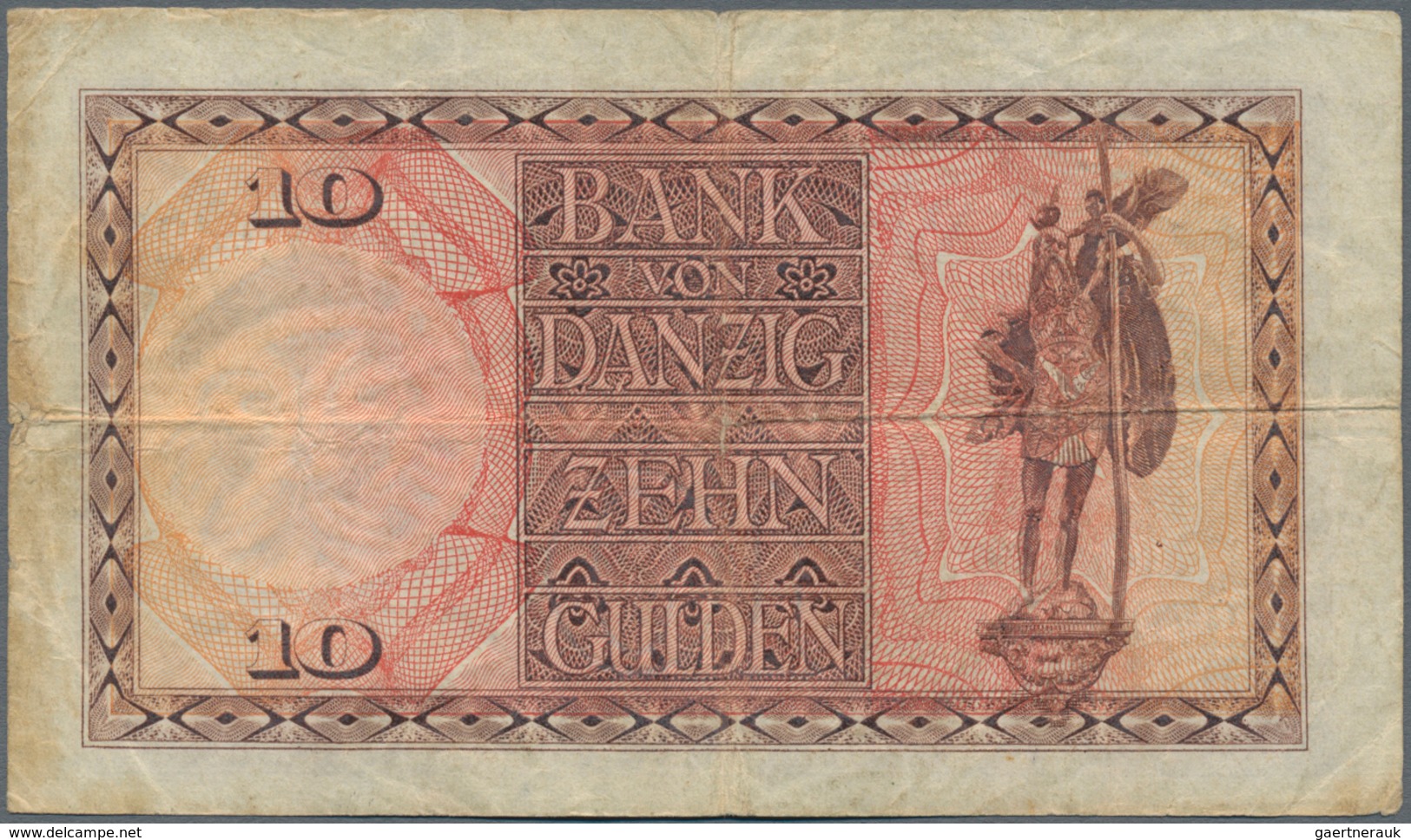 Deutschland - Nebengebiete Deutsches Reich: Danzig - Bank Von Danzig, 10 Gulden 10.02.1924, Ro.833a, - Sonstige & Ohne Zuordnung