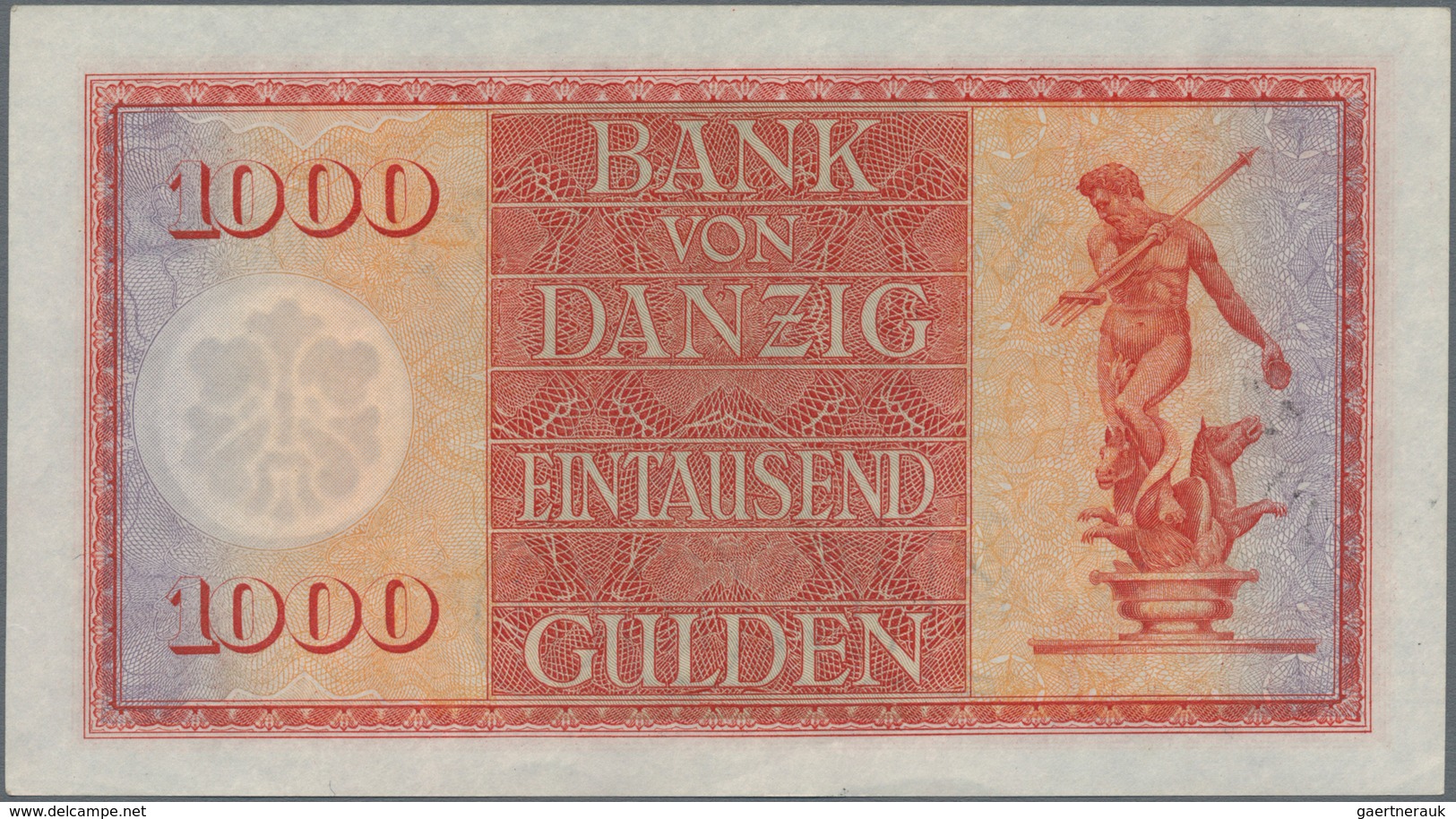 Deutschland - Nebengebiete Deutsches Reich: Danzig - Bank Von Danzig, 1000 Gulden 10.02.1924, Ro.837 - Sonstige & Ohne Zuordnung