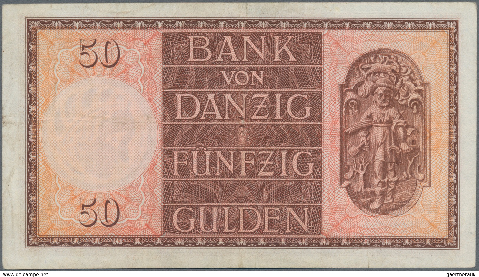 Deutschland - Nebengebiete Deutsches Reich: Danzig - Bank Von Danzig, 50 Gulden 05.02.1937, Ro.843, - Other & Unclassified