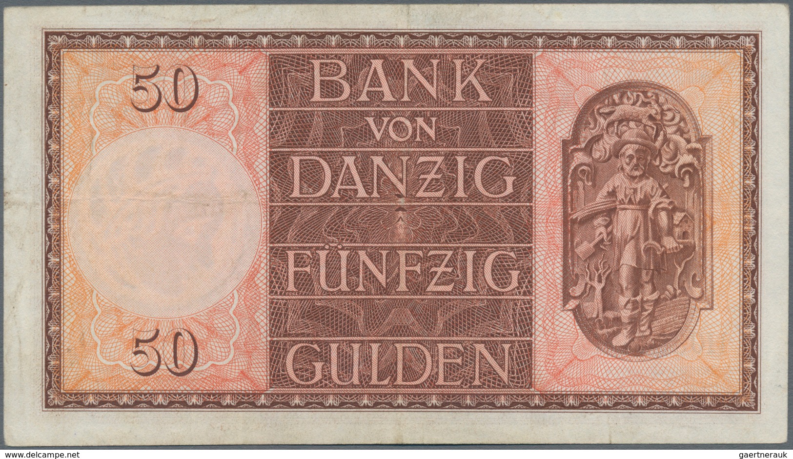 Deutschland - Nebengebiete Deutsches Reich: Danzig - Bank Von Danzig, 50 Gulden 05.02.1937, Ro.843, - Altri & Non Classificati