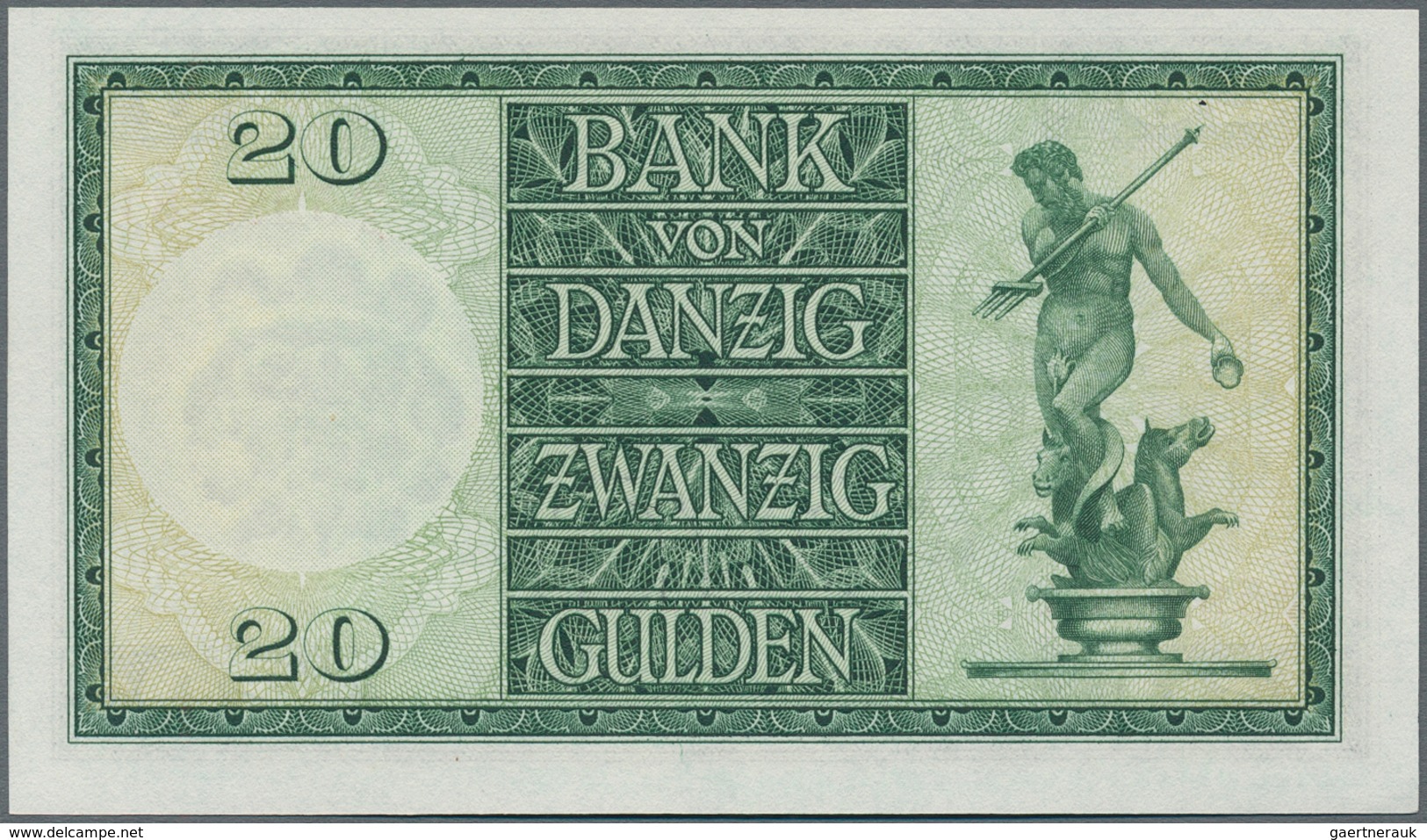 Deutschland - Nebengebiete Deutsches Reich: Bank Von Danzig 20 Gulden 1937, Ro.844b In Perfekt Kasse - Other & Unclassified