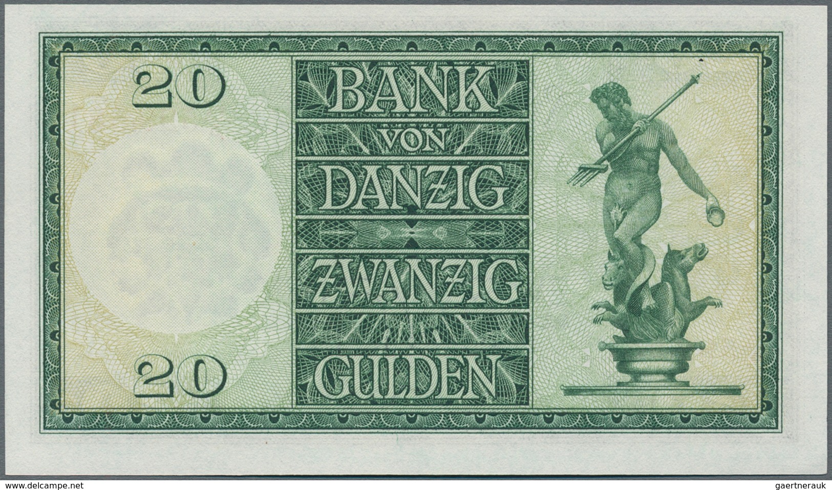 Deutschland - Nebengebiete Deutsches Reich: Bank Von Danzig 20 Gulden 1937, Ro.844b In Perfekt Kasse - Sonstige & Ohne Zuordnung