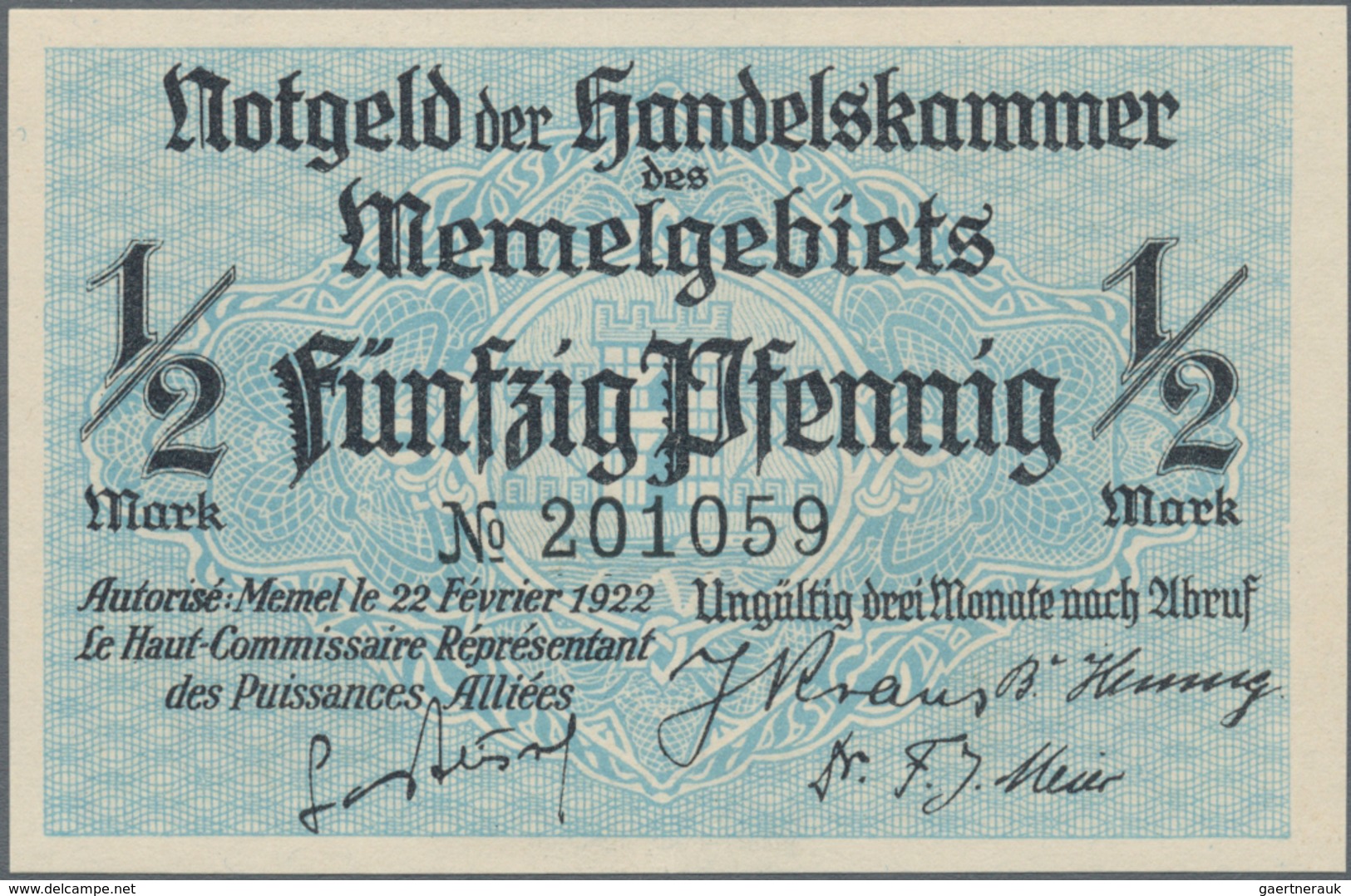 Deutschland - Nebengebiete Deutsches Reich: Memelgebiet Lot Mit 16 Banknoten, Dabei 1/2 Mark (XF), , - Altri & Non Classificati