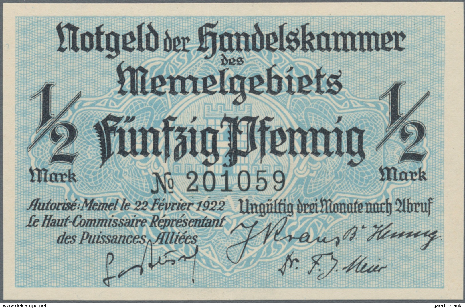 Deutschland - Nebengebiete Deutsches Reich: Memelgebiet Lot Mit 16 Banknoten, Dabei 1/2 Mark (XF), , - Sonstige & Ohne Zuordnung