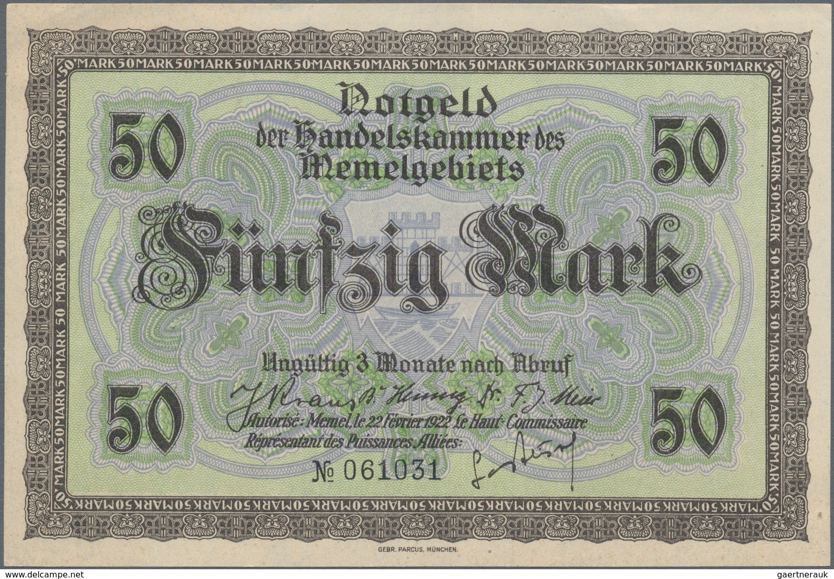 Deutschland - Nebengebiete Deutsches Reich: Memelgebiet Lot Mit 16 Banknoten, Dabei 1/2 Mark (XF), , - Altri & Non Classificati