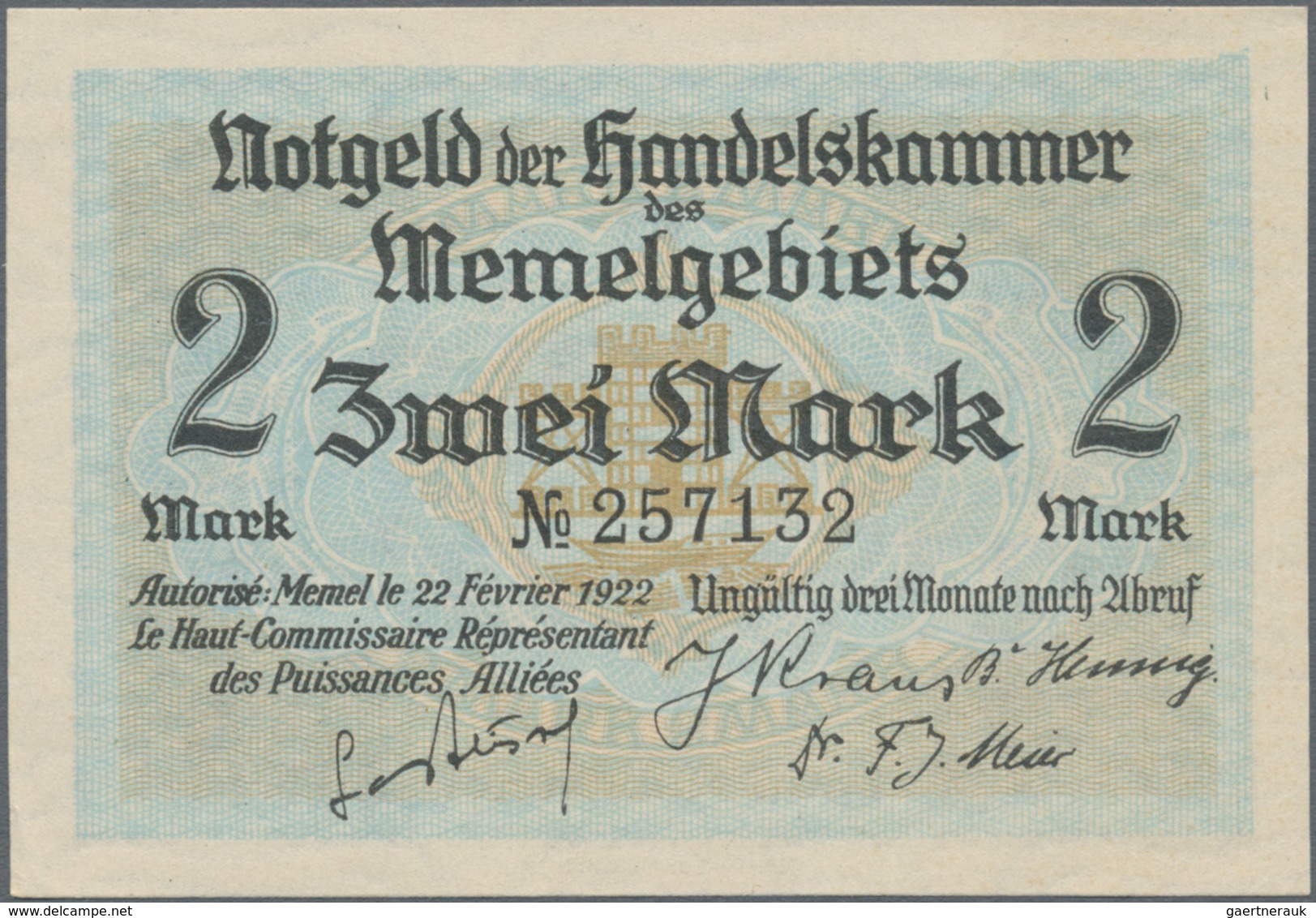 Deutschland - Nebengebiete Deutsches Reich: Memelgebiet Lot mit 16 Banknoten, dabei 1/2 Mark (XF), ,