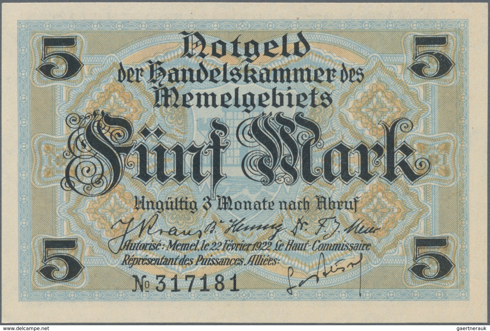 Deutschland - Nebengebiete Deutsches Reich: Memelgebiet Lot mit 16 Banknoten, dabei 1/2 Mark (XF), ,