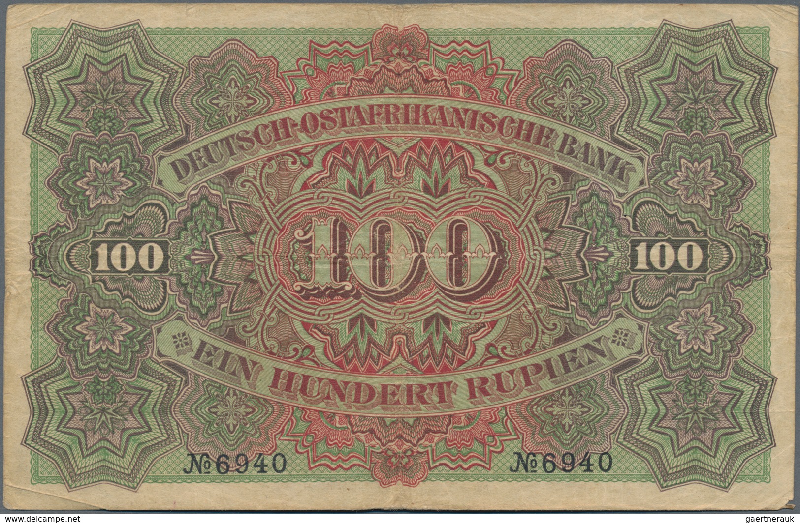 Deutschland - Kolonien: 100 Rupien 1905, Ro. 903a, Mehrere Vertikale Und Horizontale Falten, Kleine - Altri & Non Classificati