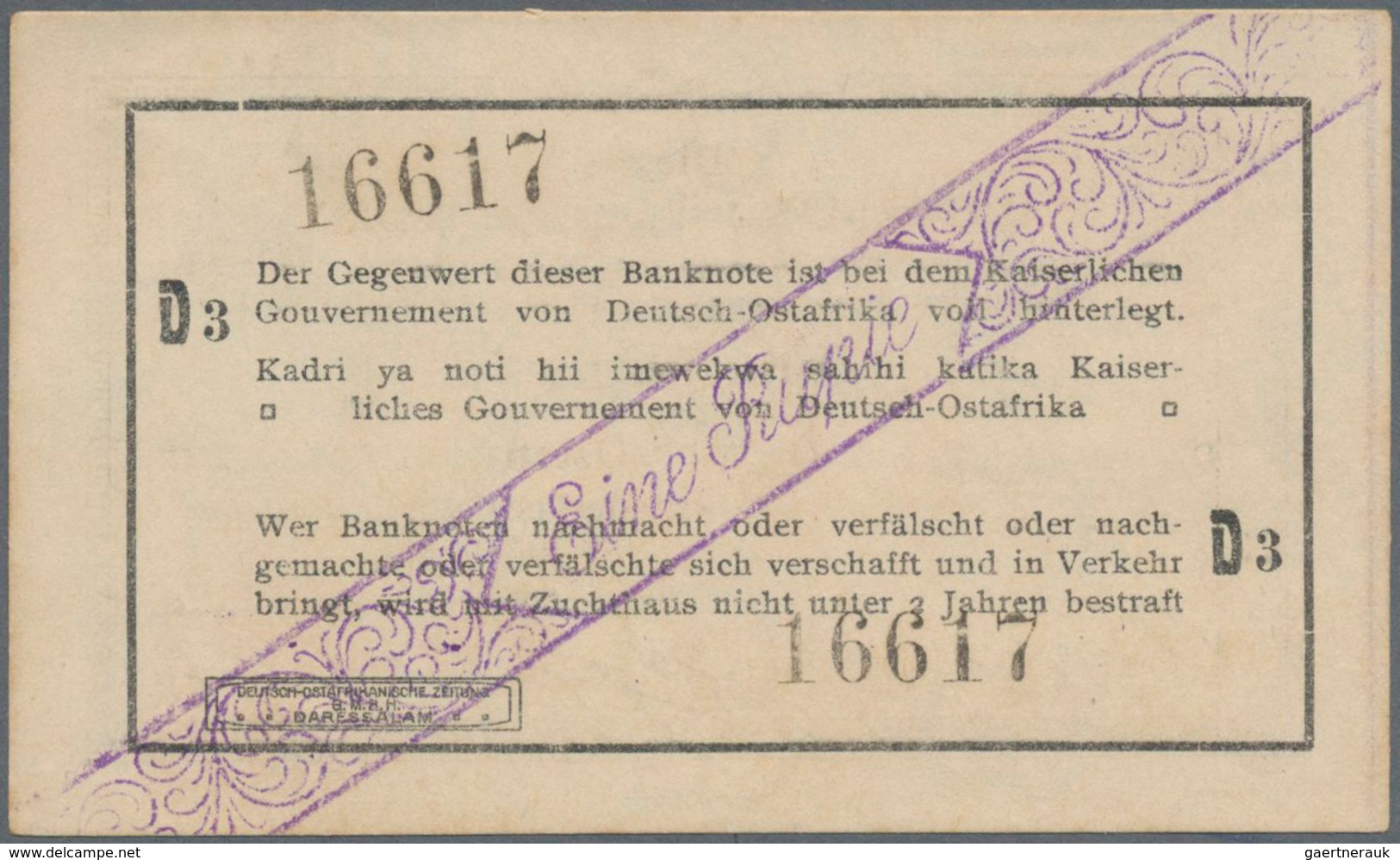 Deutschland - Kolonien: Deutsch-Ostafrika, Lot Mit 7 Banknoten, Dabei 100 Rupien 1905 (F), 5 Und 10 - Altri & Non Classificati