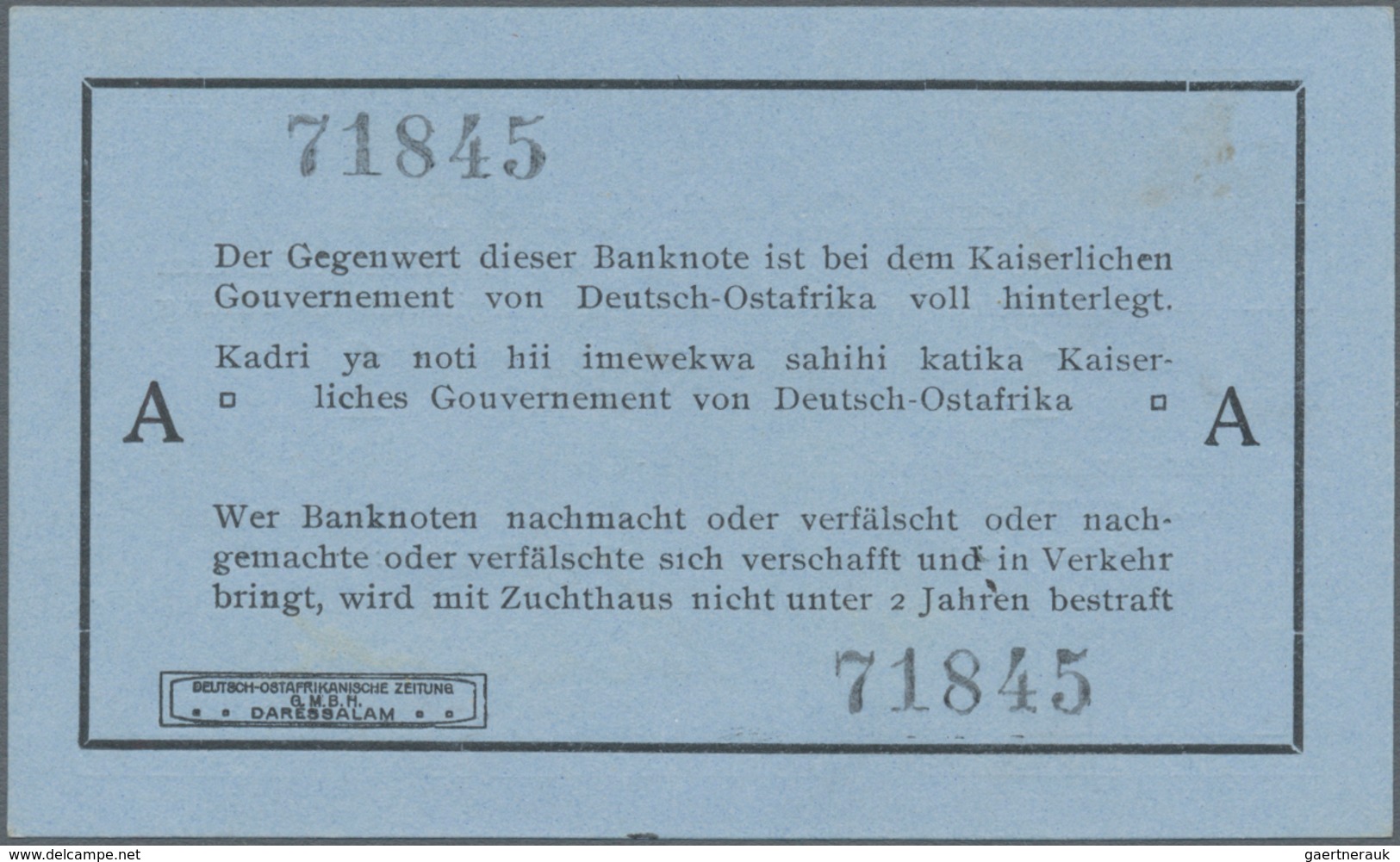 Deutschland - Kolonien: Kleines Lot Mit 13 Banknoten DOA, Dabei 2 X 1 Rupie 1.11.1915 Serie A (Ro.91 - Altri & Non Classificati