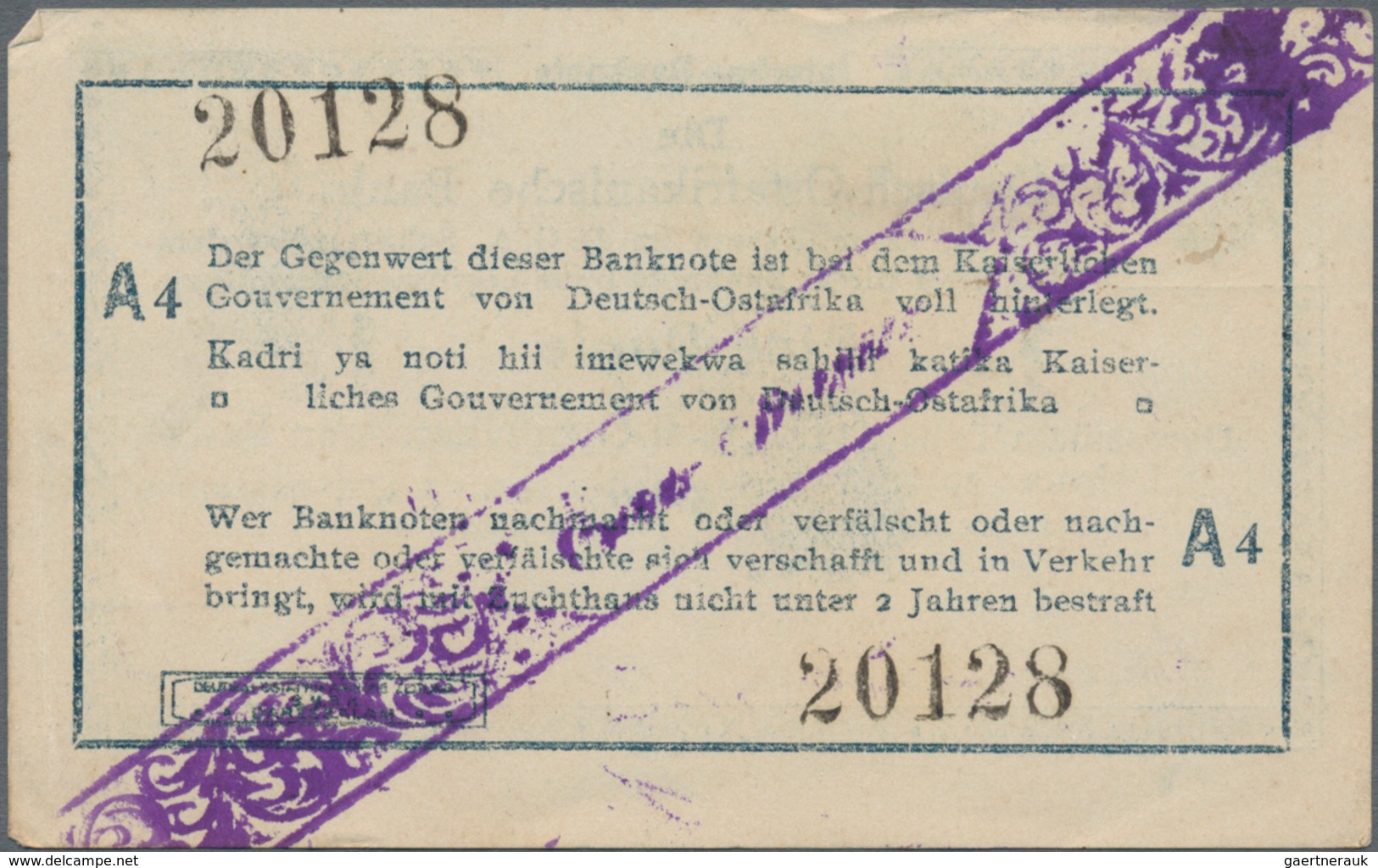 Deutschland - Kolonien: Kleines Lot mit 13 Banknoten DOA, dabei 2 x 1 Rupie 1.11.1915 Serie A (Ro.91