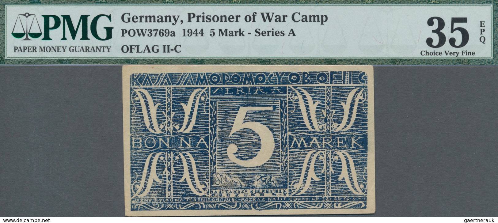 Deutschland - Konzentrations- Und Kriegsgefangenenlager: Woldenberg Oflag II-C, 5 Mark 1944 Serie A, - Altri & Non Classificati