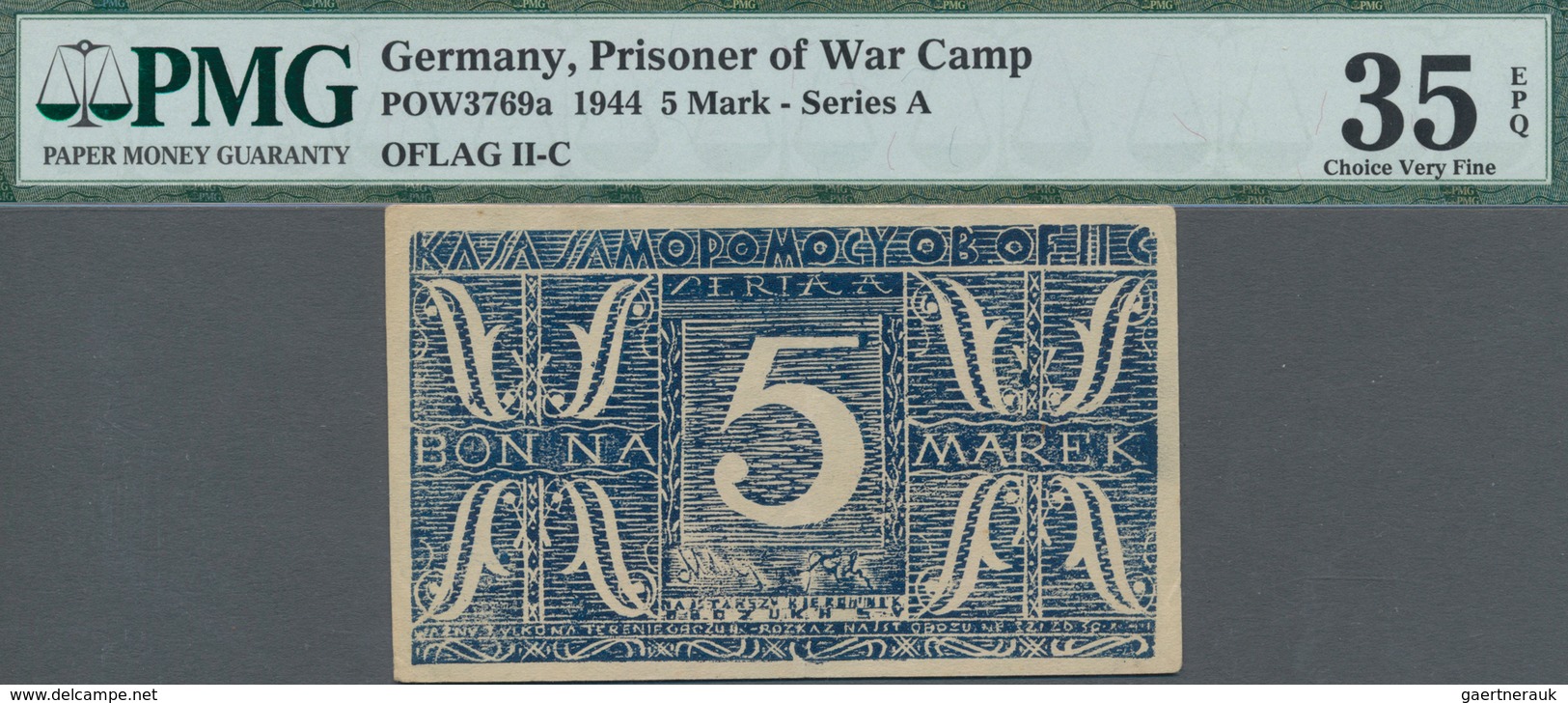 Deutschland - Konzentrations- Und Kriegsgefangenenlager: Woldenberg Oflag II-C, 5 Mark 1944 Serie A, - Sonstige & Ohne Zuordnung