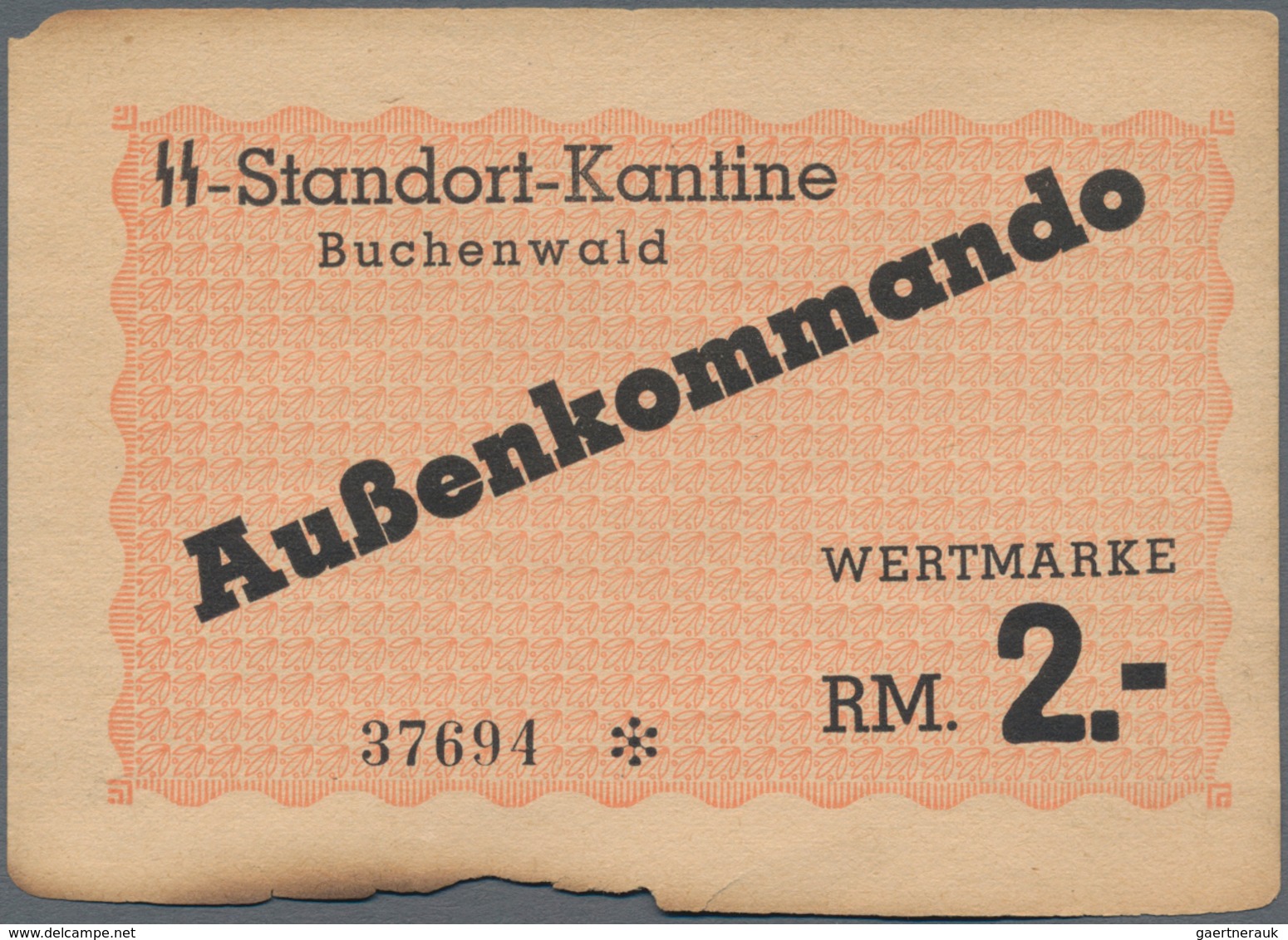 Deutschland - Konzentrations- Und Kriegsgefangenenlager: Konzentrationslager Buchenwald 2 Reichsmark - Sonstige & Ohne Zuordnung