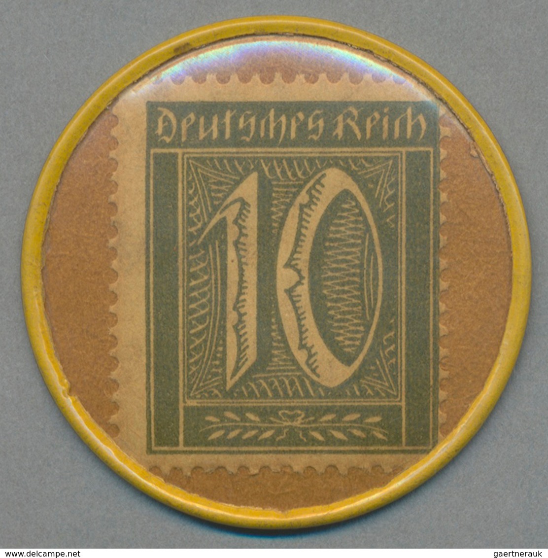 Deutschland - Briefmarkennotgeld: HAGEN, Berger & Co., Central Möbelhaus, 10 Pf. Ziffer, Zelluloidka - Andere & Zonder Classificatie