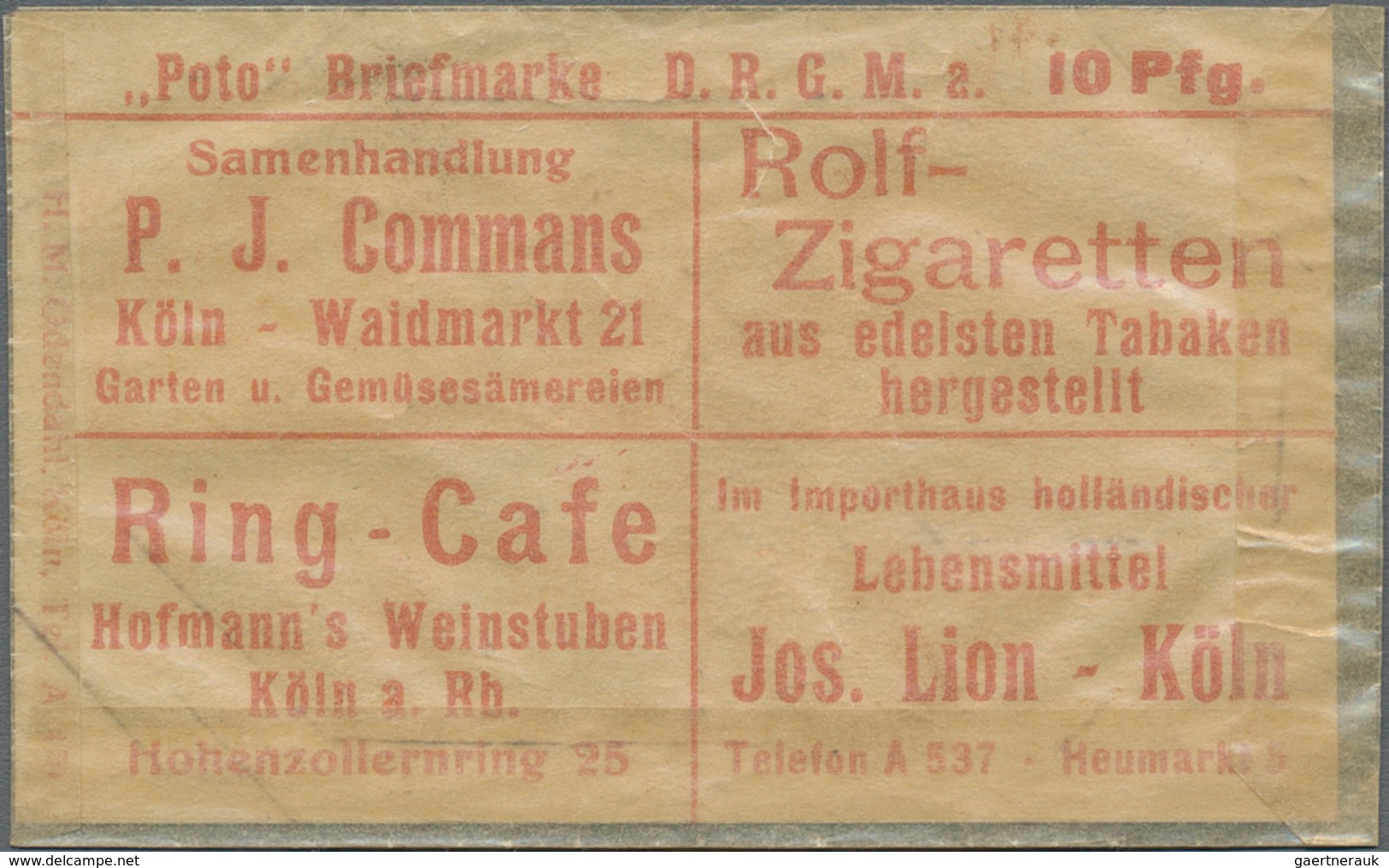 Deutschland - Briefmarkennotgeld: Köln, STOLLWERCK GOLD Schokolade U.a., Briefmarkennotgeld Germania - Other & Unclassified