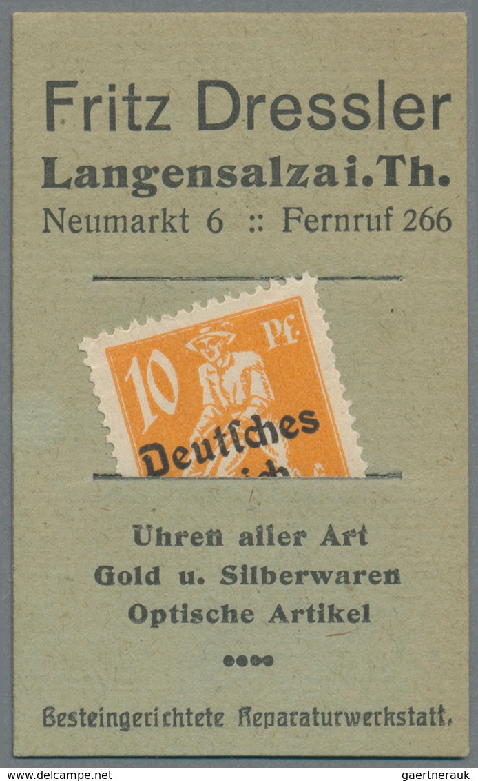 Deutschland - Briefmarkennotgeld: LANGENSALZA, Fritz Dressler, Uhren Und Gold, 10 Pf. Bayern Abschie - Andere & Zonder Classificatie