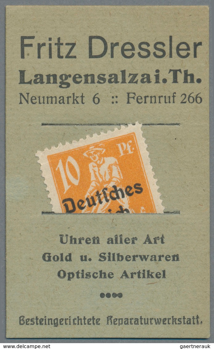 Deutschland - Briefmarkennotgeld: LANGENSALZA, Fritz Dressler, Uhren Und Gold, 10 Pf. Bayern Abschie - Sonstige & Ohne Zuordnung