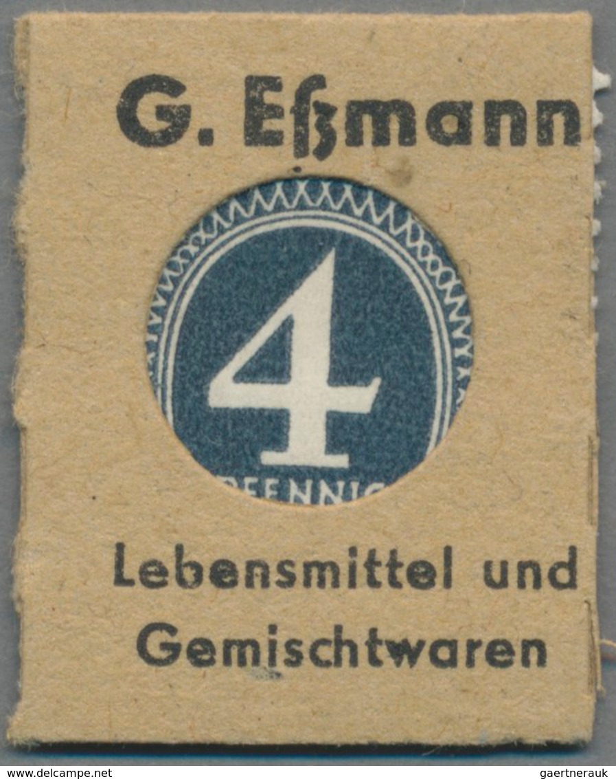 Deutschland - Briefmarkennotgeld: NÖRDLINGEN, G. Eßmann, Lebensmittel, Caprez, 4 Pf. Kontrollrat Zif - Otros & Sin Clasificación