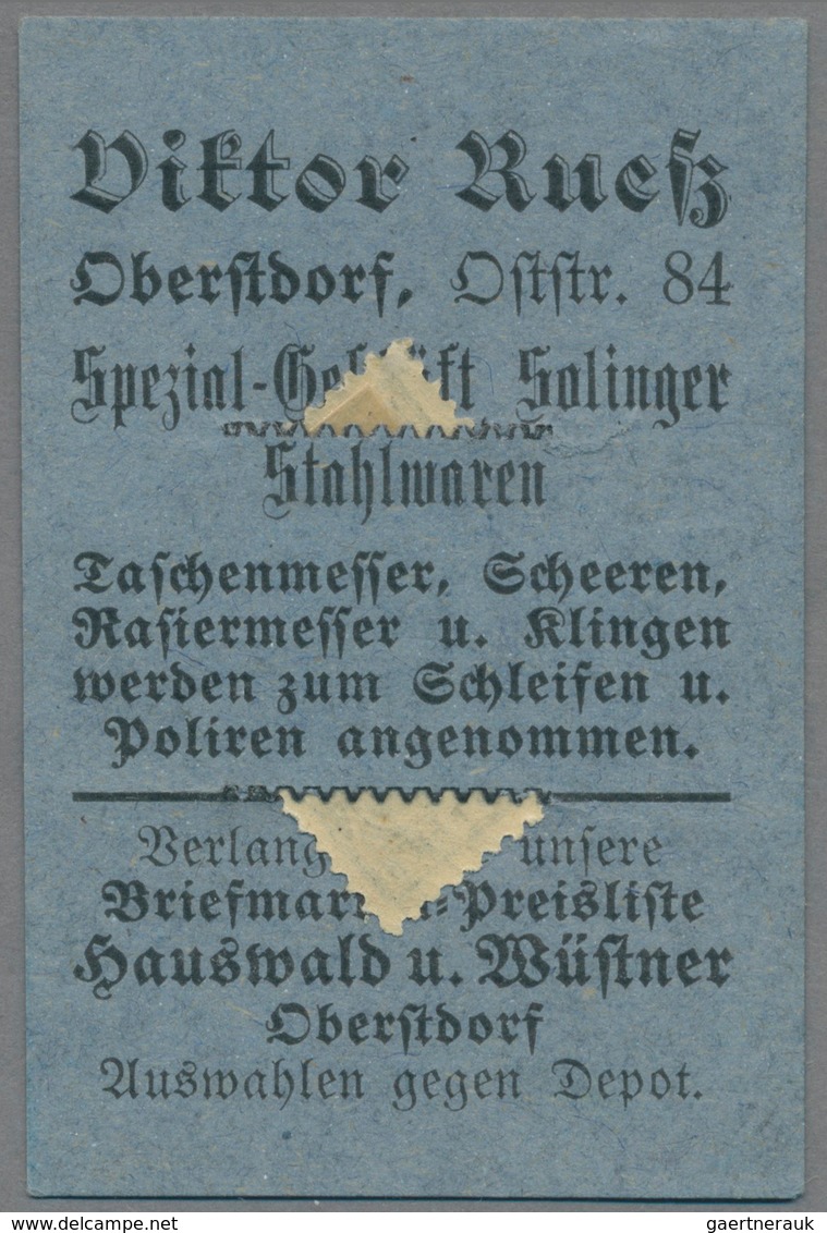 Deutschland - Briefmarkennotgeld: OBERSTDORF, Wilhelm Herzog, Medizinal-Drogerie, 30 Pf. Germania Bl - Other & Unclassified