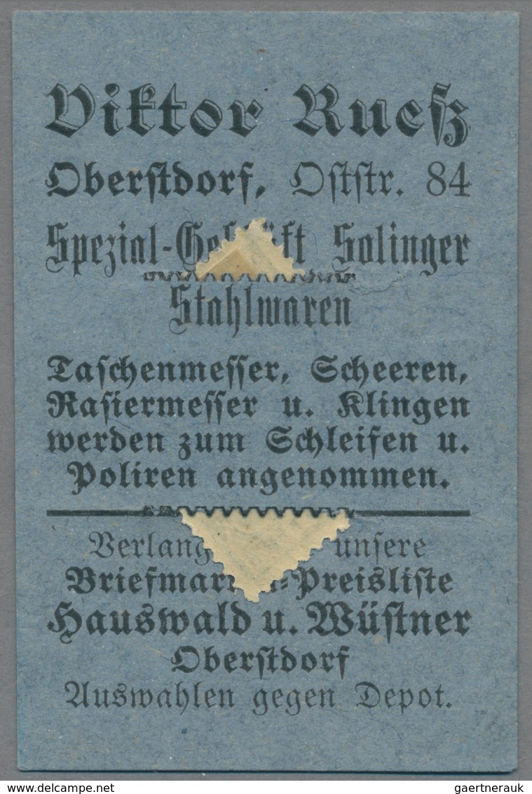 Deutschland - Briefmarkennotgeld: OBERSTDORF, Wilhelm Herzog, Medizinal-Drogerie, 30 Pf. Germania Bl - Otros & Sin Clasificación