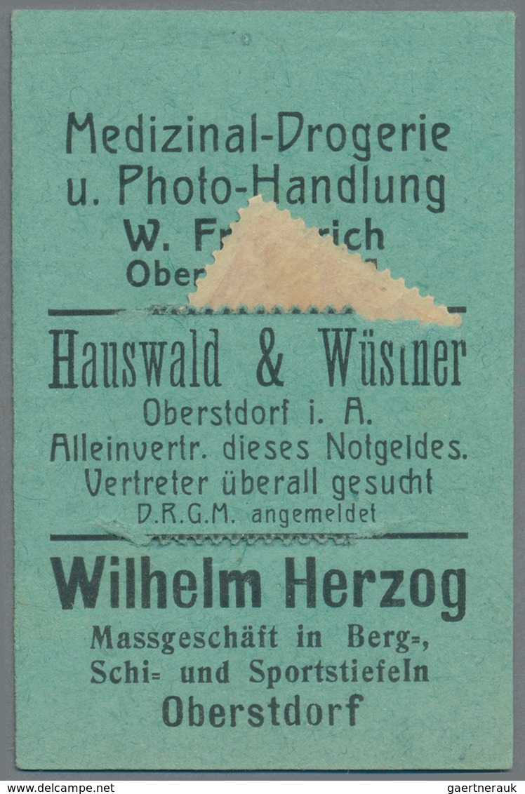 Deutschland - Briefmarkennotgeld: OBERSTDORF, Viktor Rueß, Solinger Messer Und Taschenmesser, 10 Pf. - Sonstige & Ohne Zuordnung