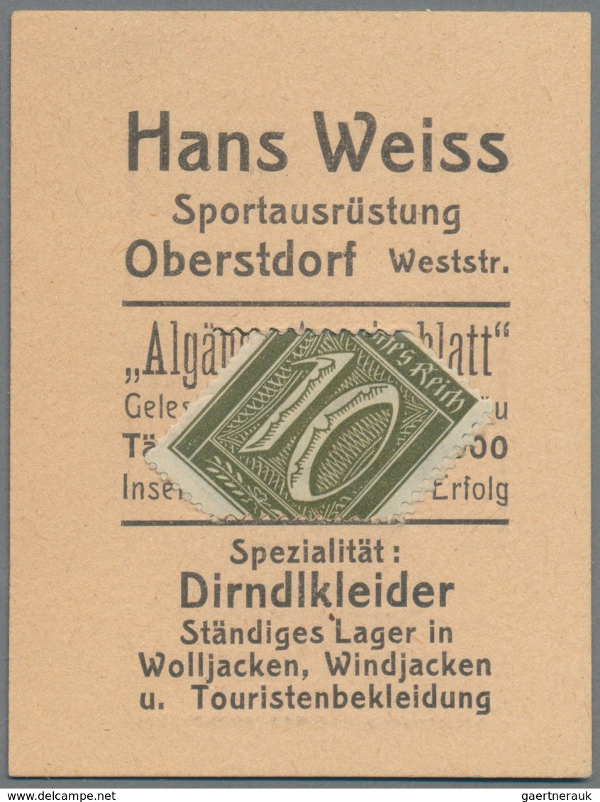 Deutschland - Briefmarkennotgeld: OBERSTDORF, Hans Weiss, Sportausrüstung, 10 Pf. Ziffer, Im Gelben - Andere & Zonder Classificatie