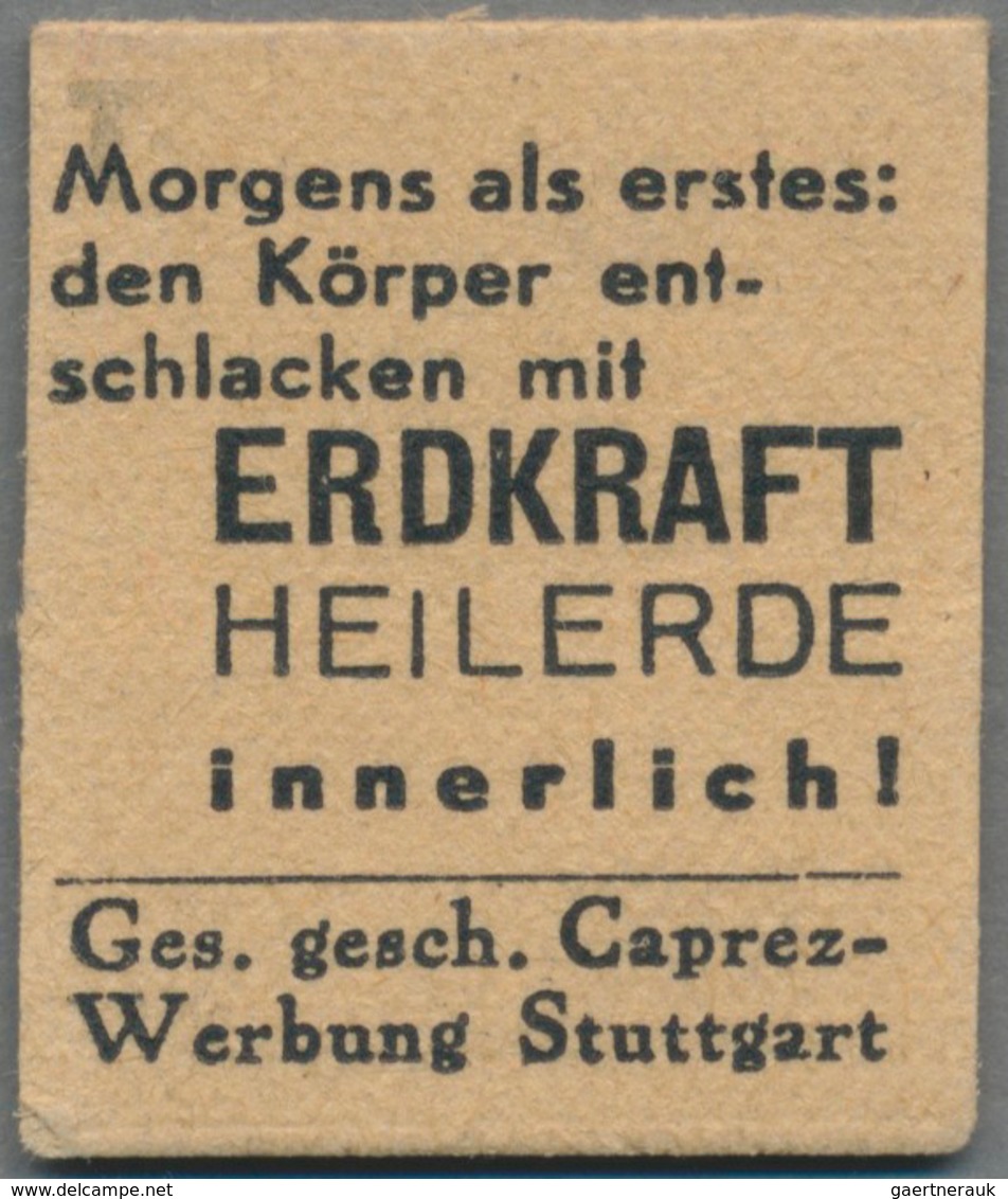 Deutschland - Briefmarkennotgeld: STUTTGART, Erdkraft Heilerde, Caprez-Werbung, 10 Pf. Kontrollrat Z - Altri & Non Classificati