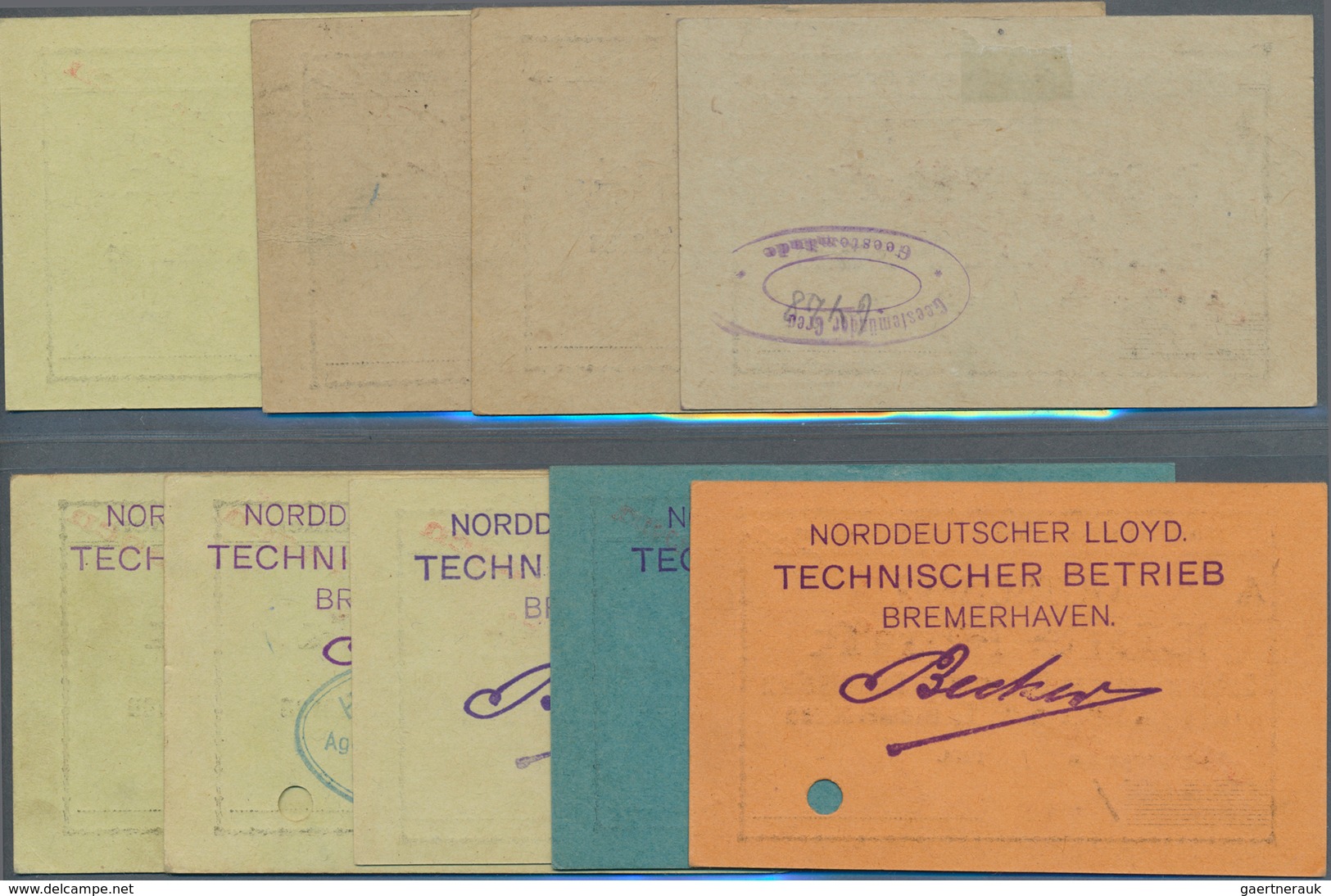 Deutschland - Notgeld - Bremen: Bremerhaven, Norddeutscher Lloyd, 1 Mark (3 Varianten), 3 Mark, "Zah - Lokale Ausgaben