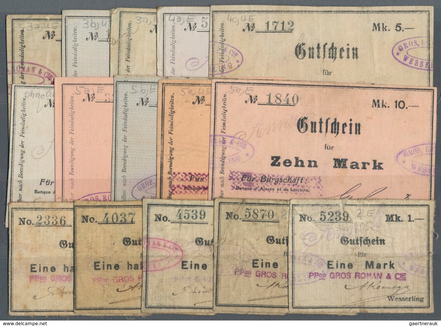 Deutschland - Notgeld - Elsass-Lothringen: Hüsseren-Wesserling, Oberelsass, Gros, Roman & Cie., 1/2 - Sonstige & Ohne Zuordnung