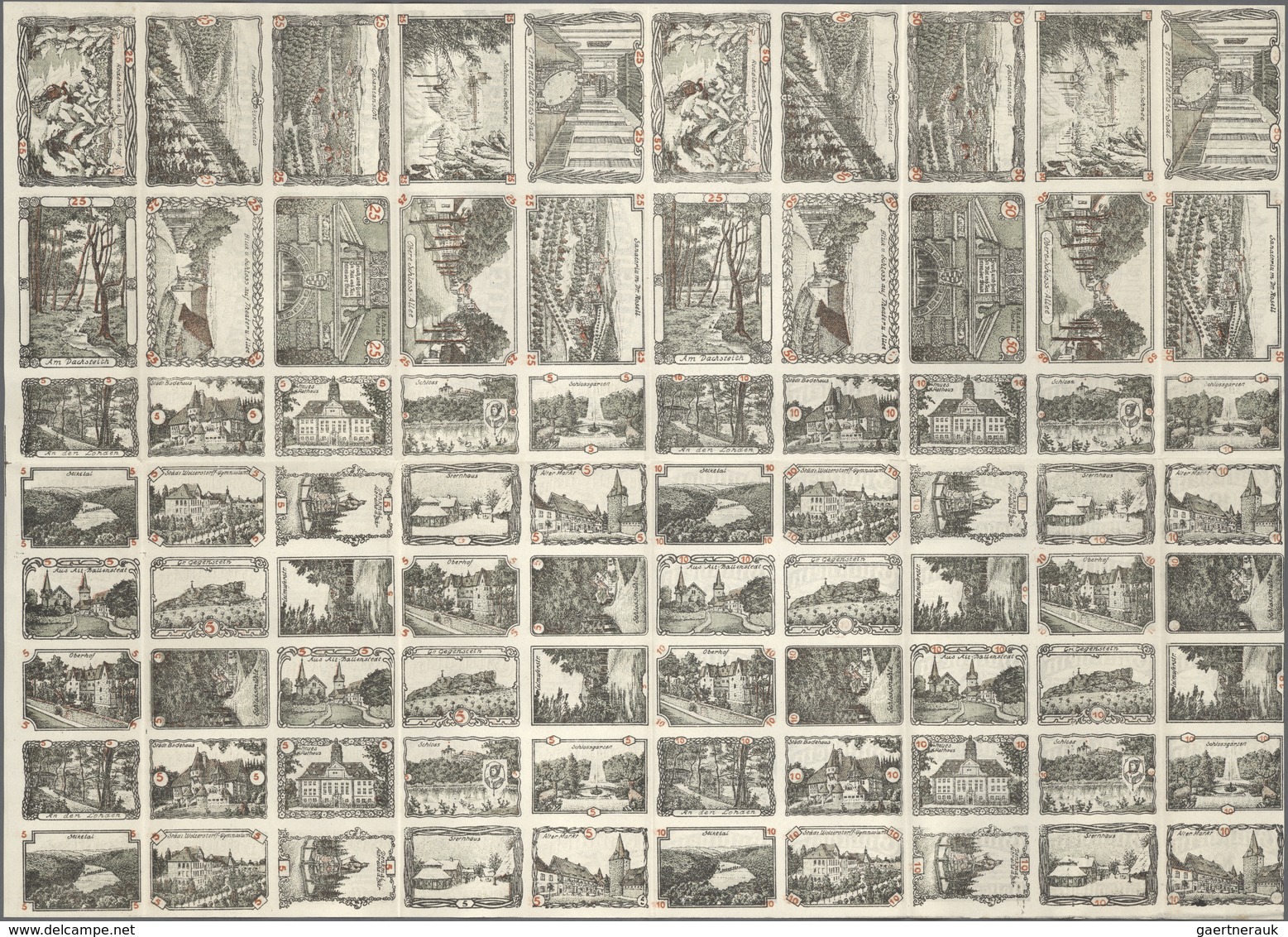 Deutschland - Notgeld - Sachsen-Anhalt: Ballenstedt, Stadt, Vollständiger Druckbogen Mit 30 X 5, 30 - [11] Local Banknote Issues