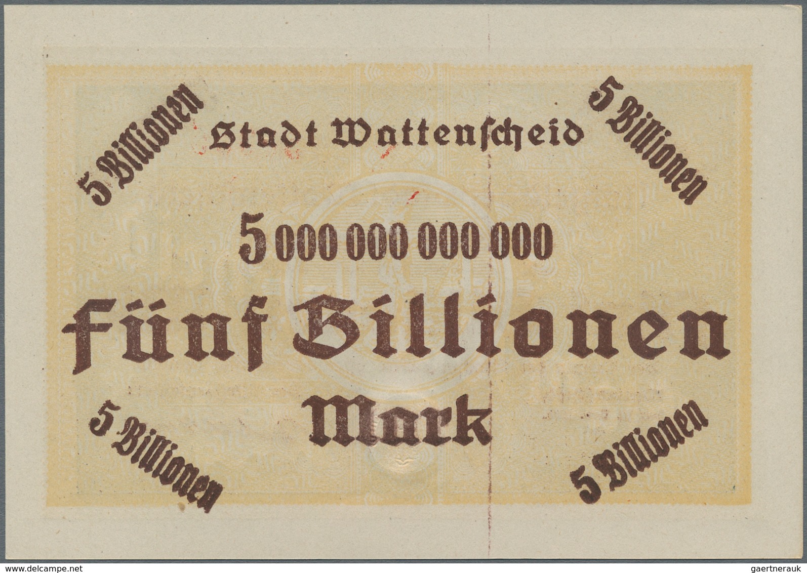 Deutschland - Notgeld - Westfalen: Wattenscheid, Stadt, 5 Billionen Mark, 15.11.1923, Erh. I - Otros & Sin Clasificación