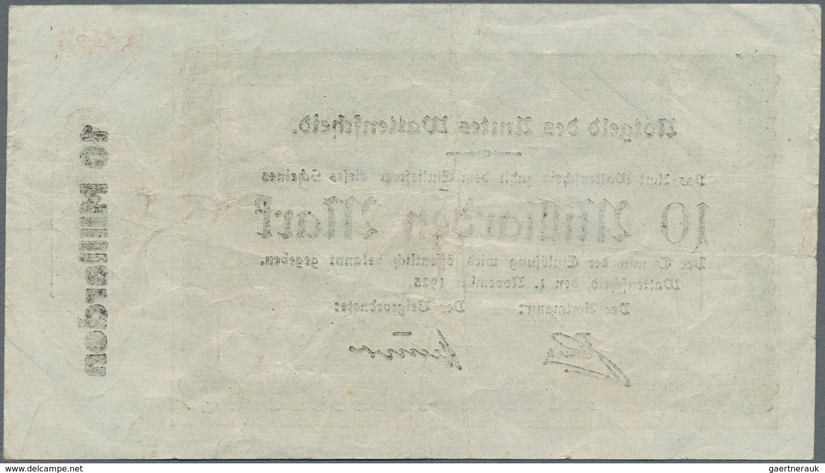 Deutschland - Notgeld - Westfalen: Wattenscheid, Amt, 10 Mrd. Mark, 1.11.1923, Erh. III, Von Großer - Other & Unclassified