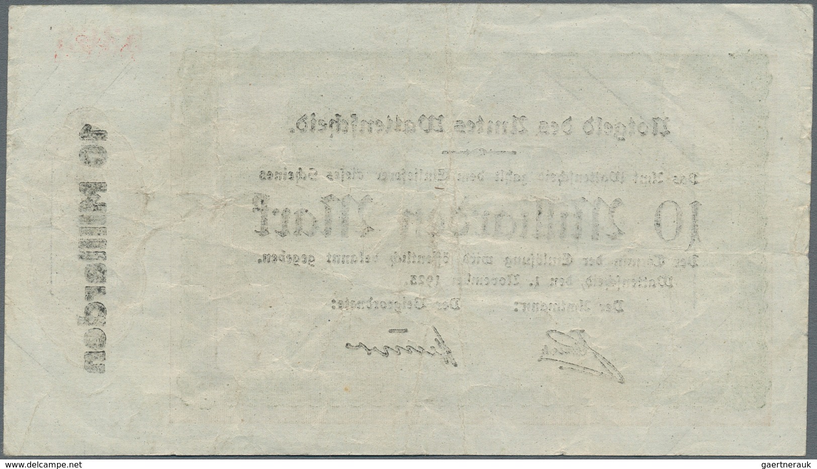 Deutschland - Notgeld - Westfalen: Wattenscheid, Amt, 10 Mrd. Mark, 1.11.1923, Erh. III, Von Großer - Sonstige & Ohne Zuordnung