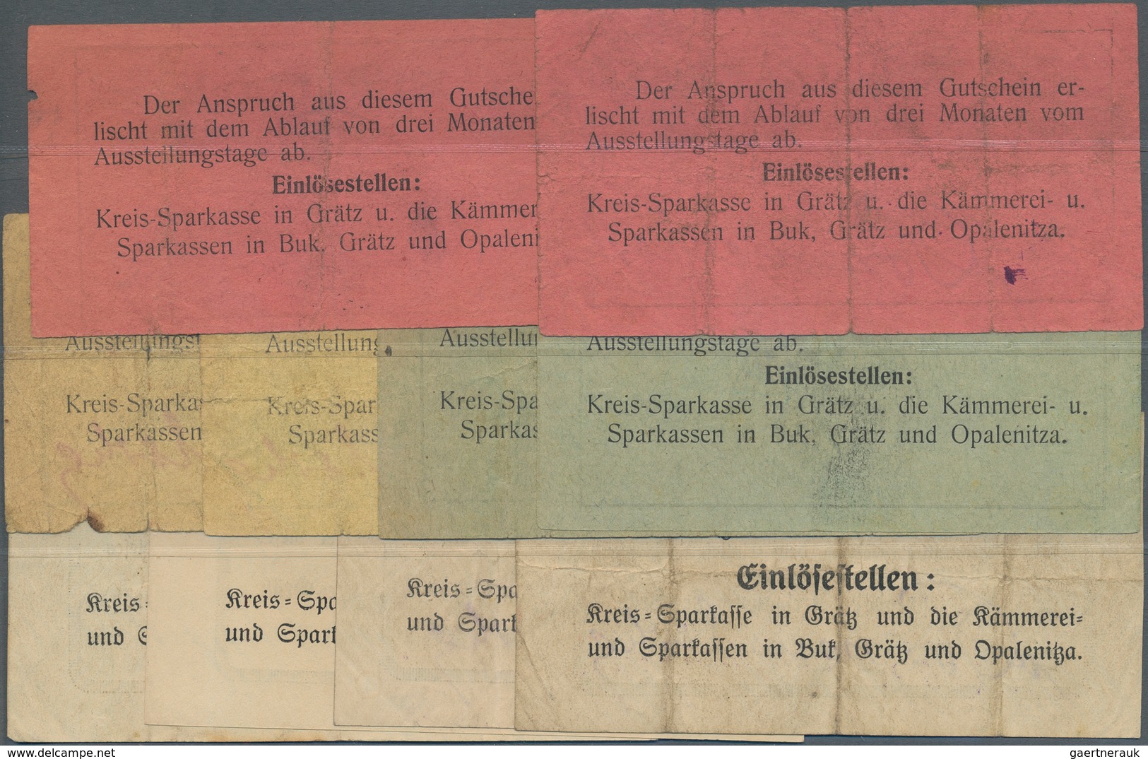 Deutschland - Notgeld - Ehemalige Ostgebiete: Grätz, Posen, Vorsitzender Der Kreisausschusses, 1, 2, - Altri & Non Classificati