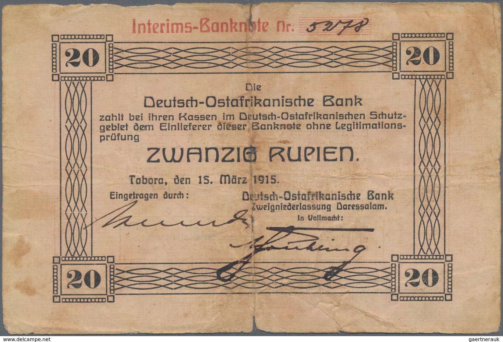 Deutschland - Kolonien: Deutsch-Ostafrika, Album mit 71 Banknoten und Notgeldscheinen mit u. a. 2 x