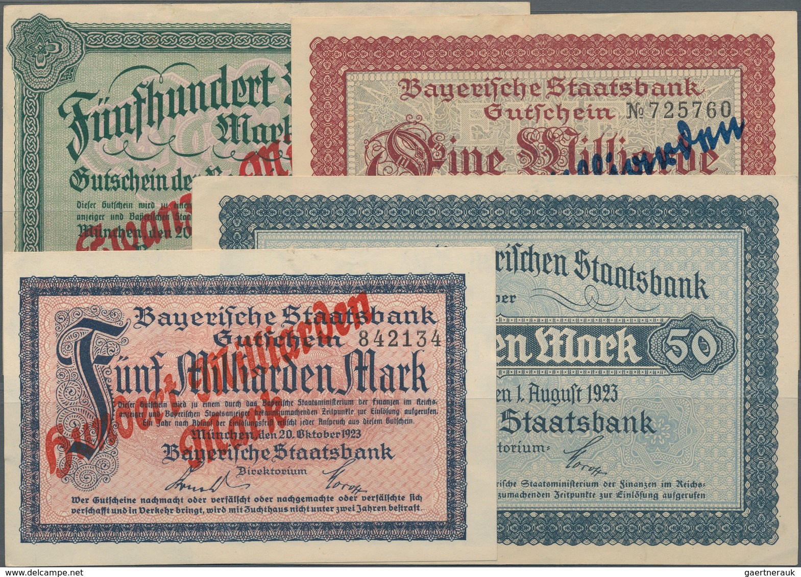 Deutschland - Länderscheine: Großes Lot Mit 37 Banknoten Der Bayerischen Staatsbank Von 1 Million Ma - Altri & Non Classificati