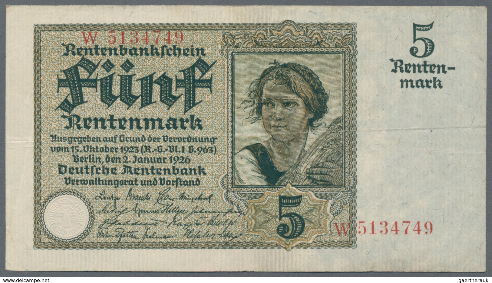 Deutschland - Länderscheine: Lot Mit 14 Banknoten, Dabei 5 Rentenmark 1926 In VF, DDR 10 Mark 1954 M - Sonstige & Ohne Zuordnung