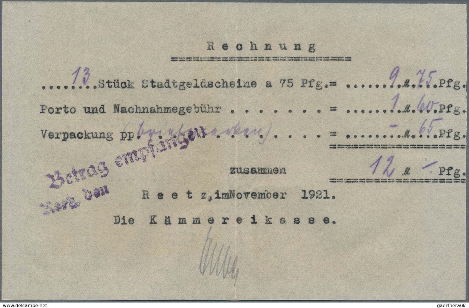 Deutschland - Notgeld: 1920/22, Korrespondenz Zum Erwerb Von Kleingeld-, Großgeld- Und Serienscheine - Altri & Non Classificati