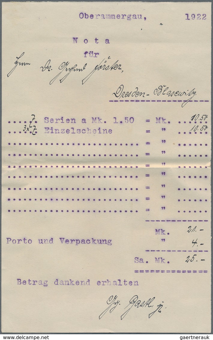 Deutschland - Notgeld: 1920/22, Korrespondenz Zum Erwerb Von Kleingeld-, Großgeld- Und Serienscheine - Andere & Zonder Classificatie