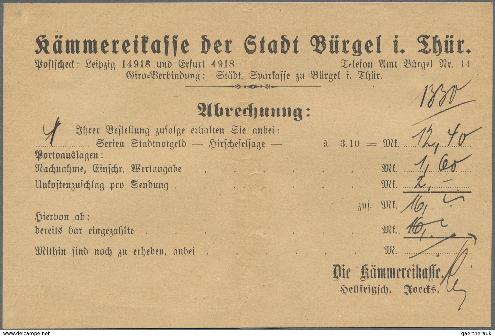 Deutschland - Notgeld: 1920/22, Korrespondenz Zum Erwerb Von Kleingeld-, Großgeld- Und Serienscheine - Otros & Sin Clasificación
