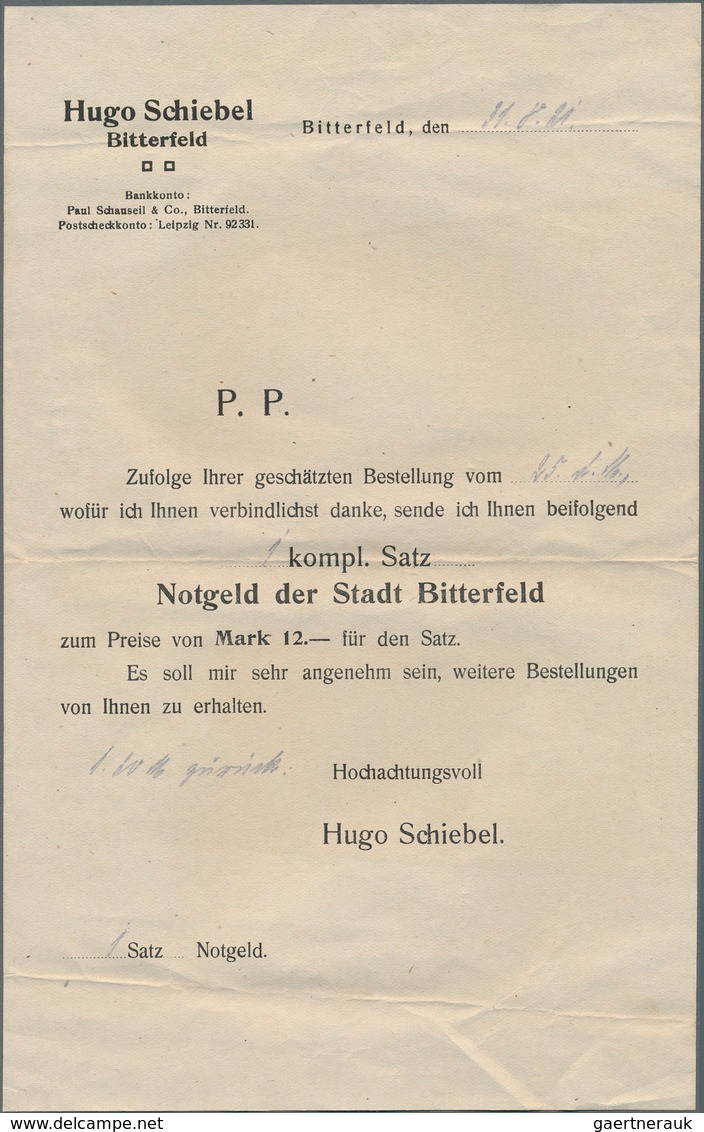 Deutschland - Notgeld: 1920/22, Korrespondenz Zum Erwerb Von Kleingeld-, Großgeld- Und Serienscheine - Sonstige & Ohne Zuordnung